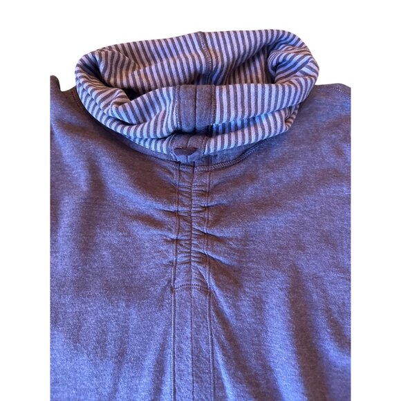 Lululemon Purple Striped Cowl Neck Long Sleeve Top Size 4 Athleisure Sporty - Picture 2 of 4
